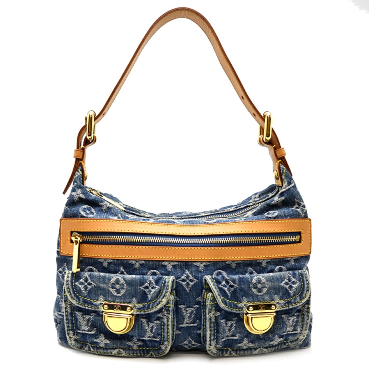 Louis Vuitton Blue Monogram Denim Shoulder Bag (Pre-Owned)
