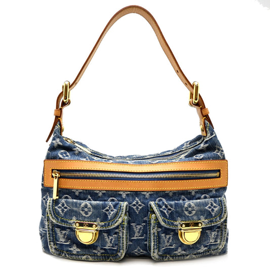 Louis Vuitton Blue Monogram Denim Shoulder Bag (Pre-Owned)