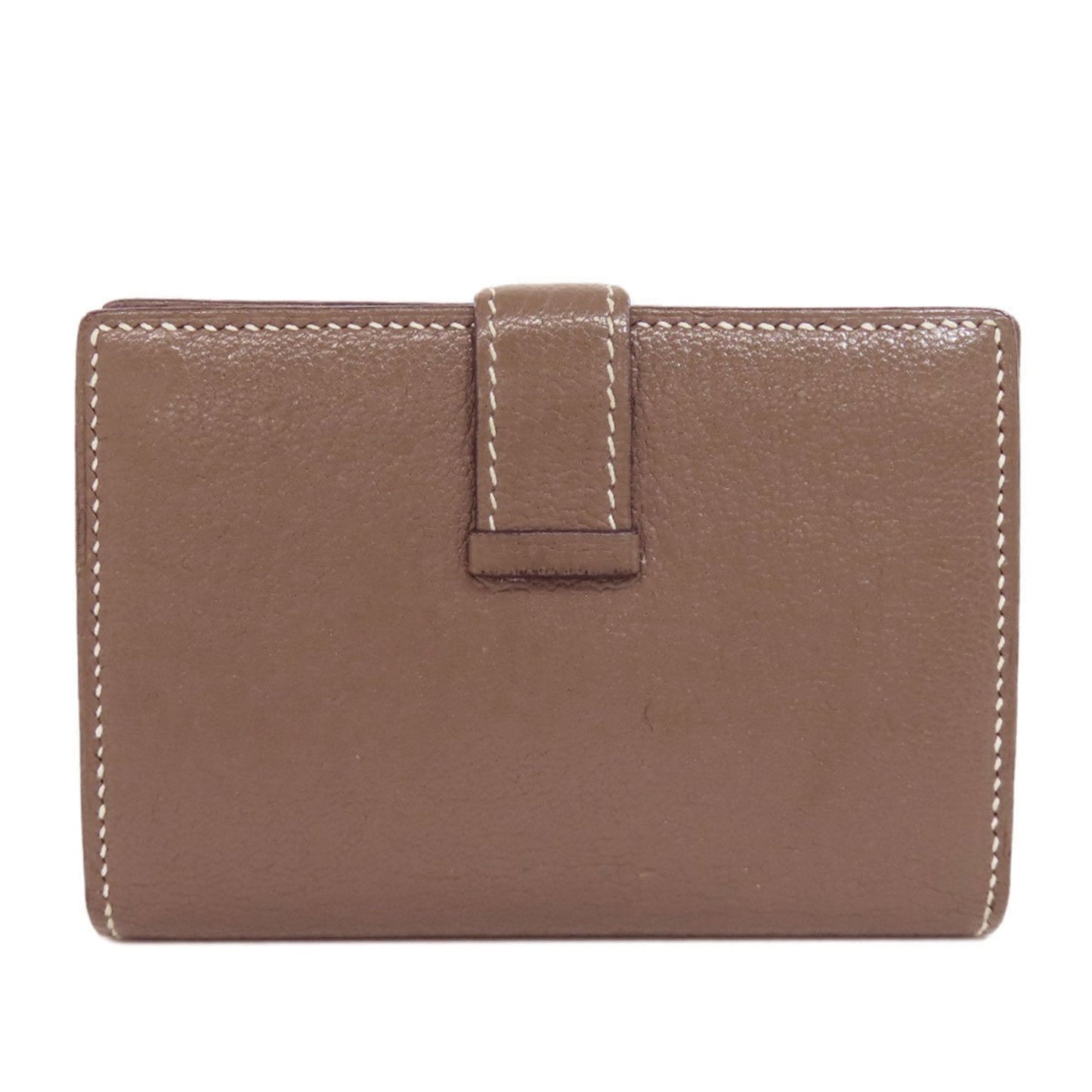 Hermes Etoupe Gray Chevre Leather Coin Purse/Coin Case (Pre-Owned)