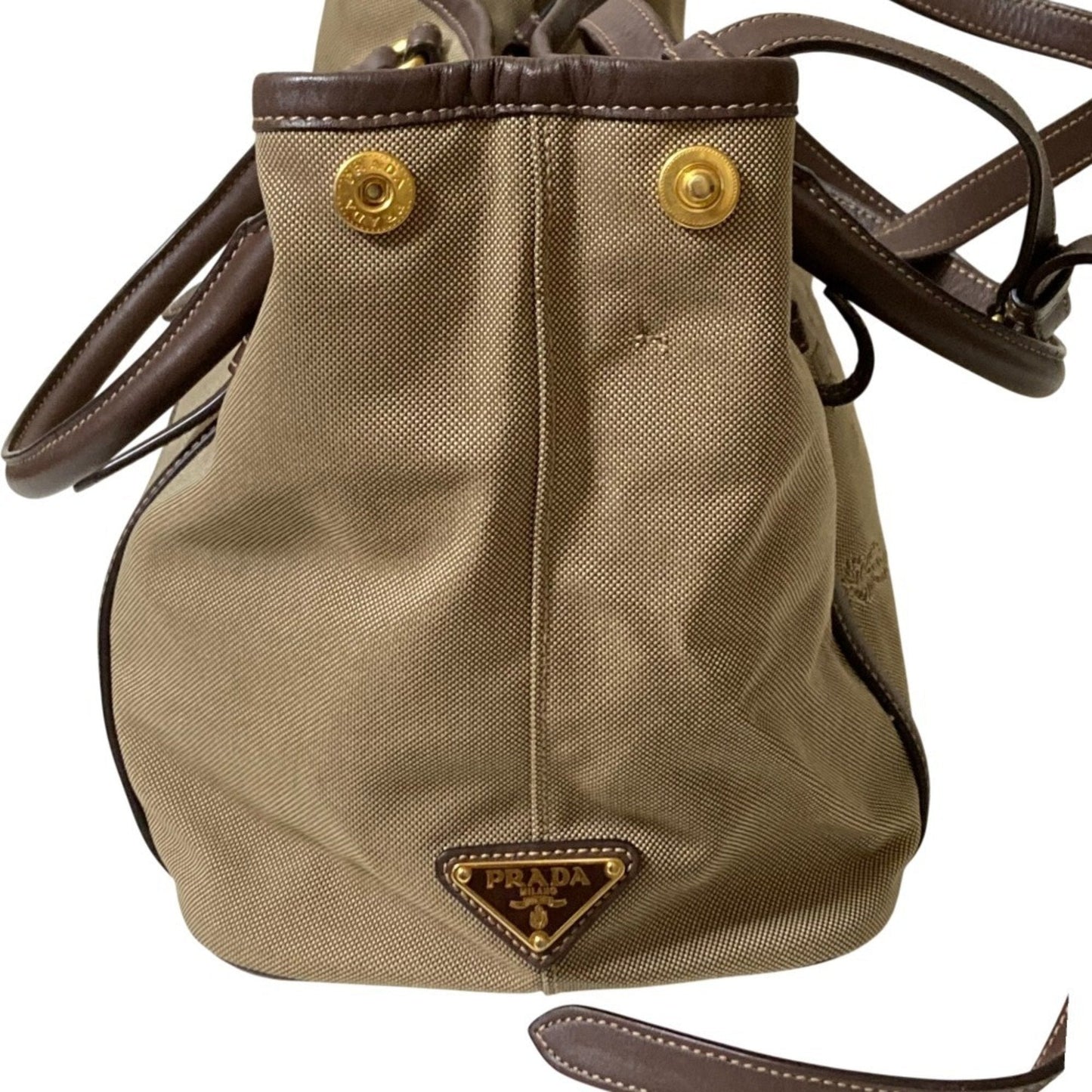 Prada Khaki Brown Handbag Tote Bag (Pre-Owned)