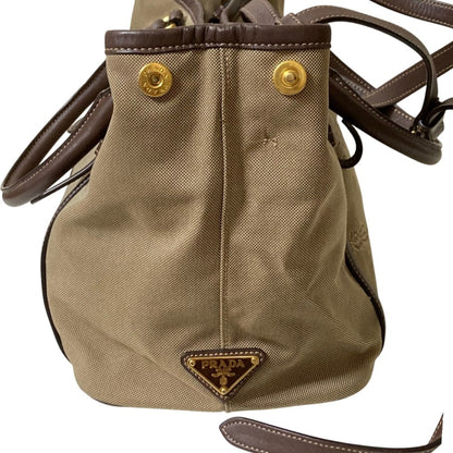 Prada Khaki Brown Handbag Tote Bag (Pre-Owned)