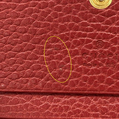 Gucci Red Color Leather Wallet (Bi-Fold) (Pre-Owned)