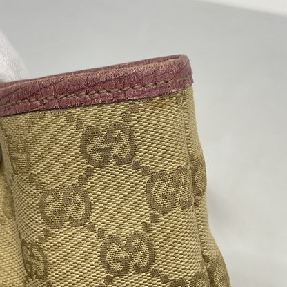 Gucci Beige Pink Canvas Tote Bag (Pre-Owned)