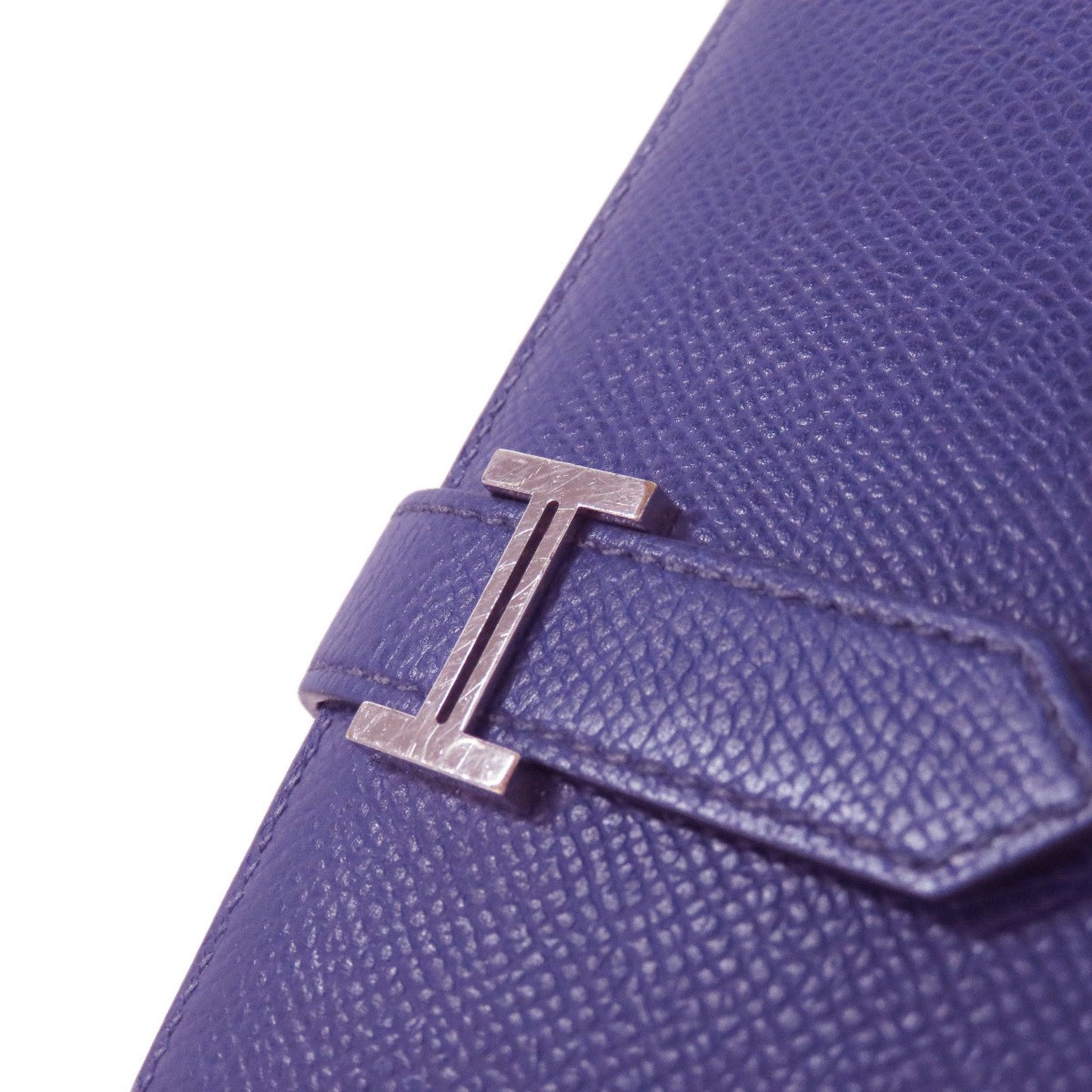 Hermes Purple Epsom Leather Long Wallet (Bi-Fold) (Pre-Owned)