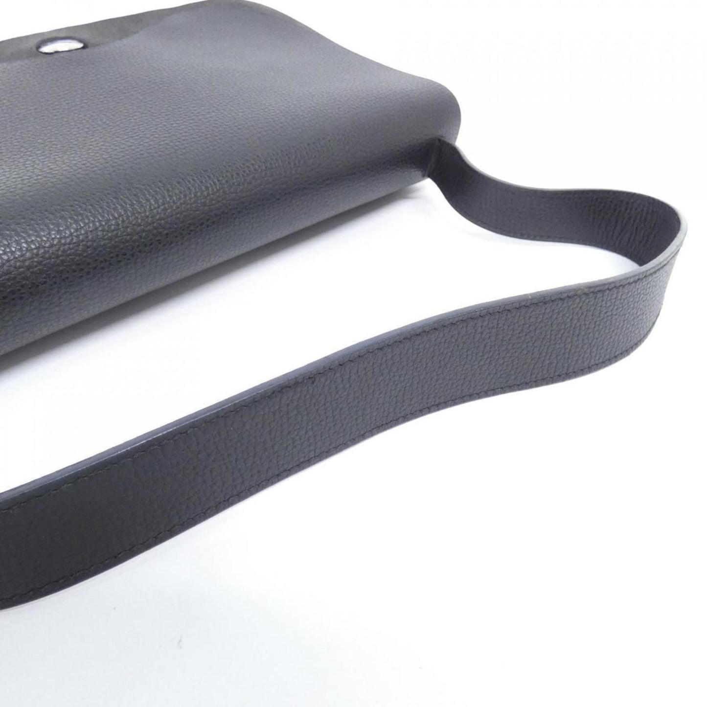 Hermes Silver Toile Chevron Shoulder Bag (Pre-Owned)