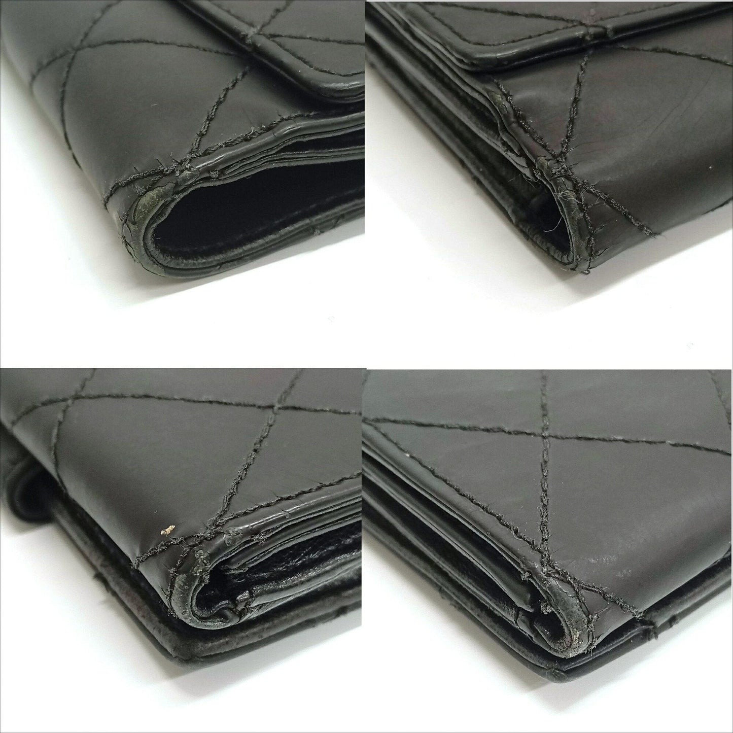 Chanel Black Leather Wallet (Bi-Fold) (Pre-Owned)