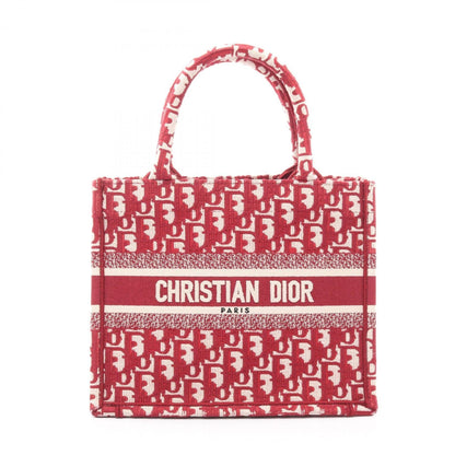 Christian Dior Red Color White Canvas Tote Bag (Pre-Owned)
