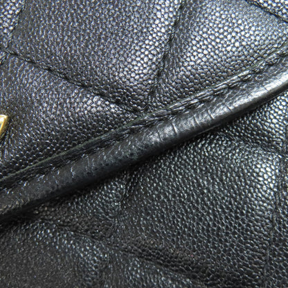 Chanel Matelasse Black Leather Shoulder Bag (Pre-Owned)