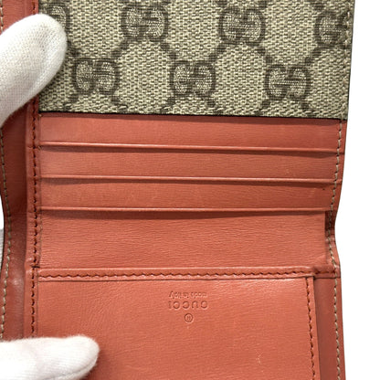 Gucci Brown Red Color Gg Supreme Wallet (Tri-Fold) (Pre-Owned)