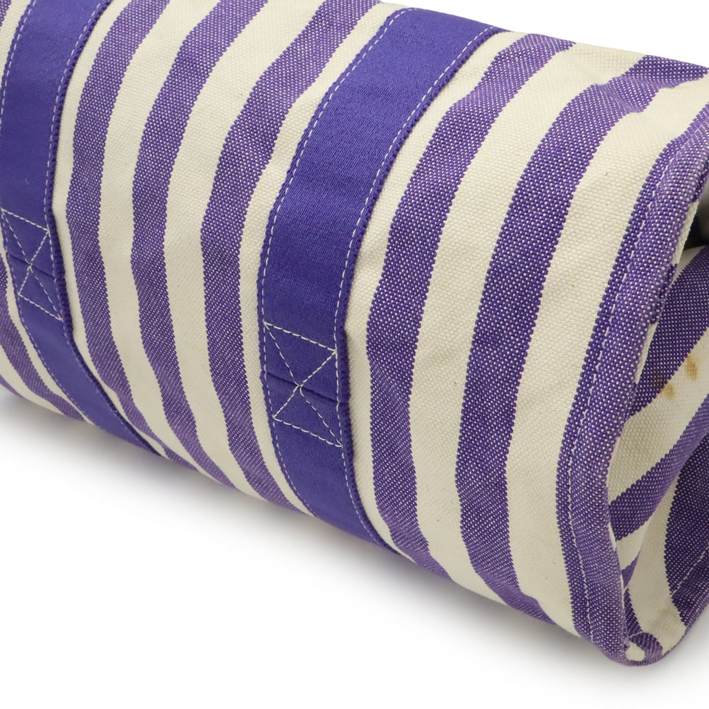 Hermes Ivory Purple Canvas Handbag Pouch Tote Bag (Pre-Owned)