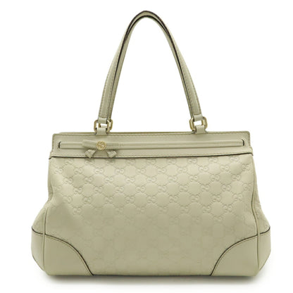 Gucci Ivory Leather Handbag Shoulder Bag Tote Bag (Pre-Owned)