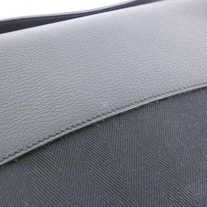 Hermes Silver Toile Chevron Shoulder Bag (Pre-Owned)