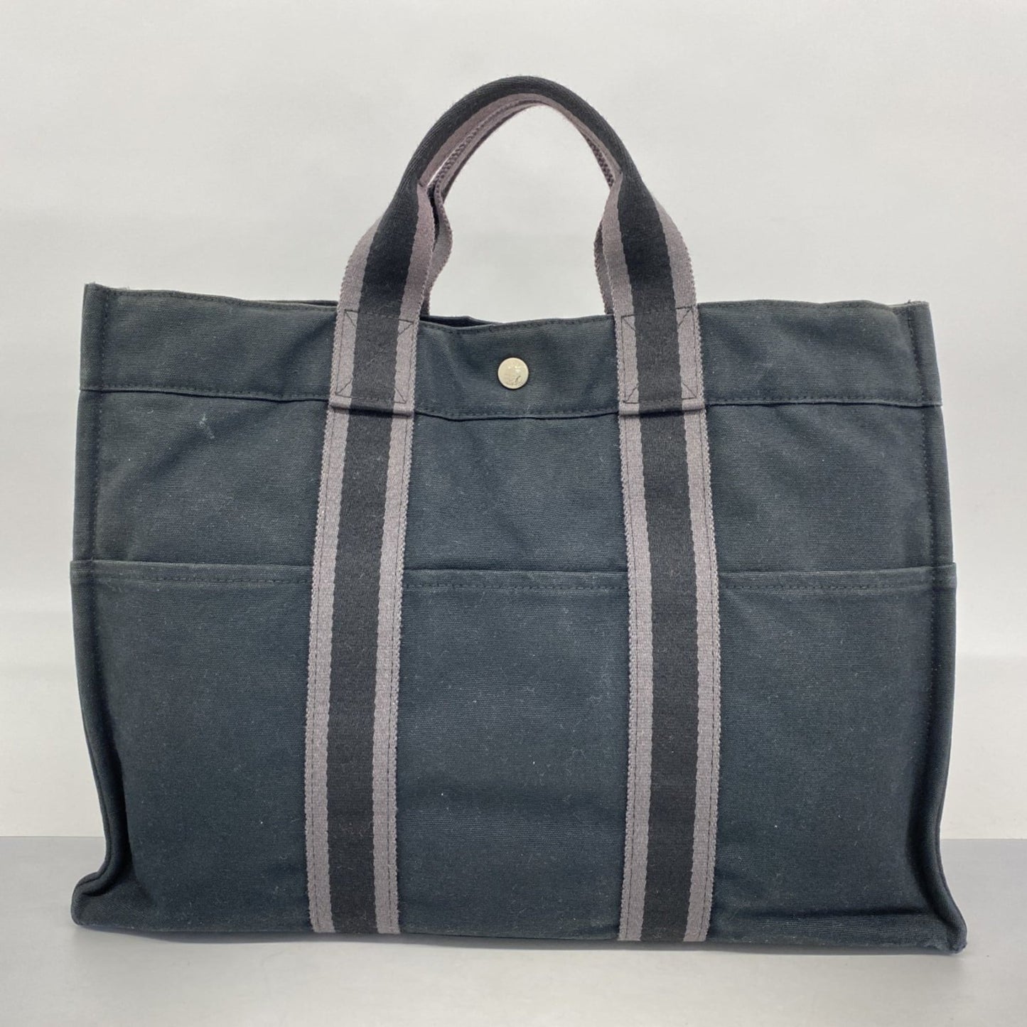 Hermes Black Canvas Tote Bag (Pre-Owned)