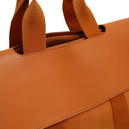 Hermes Orange Toile Chevron Leather Handbag Pouch Tote Bag (Pre-Owned)