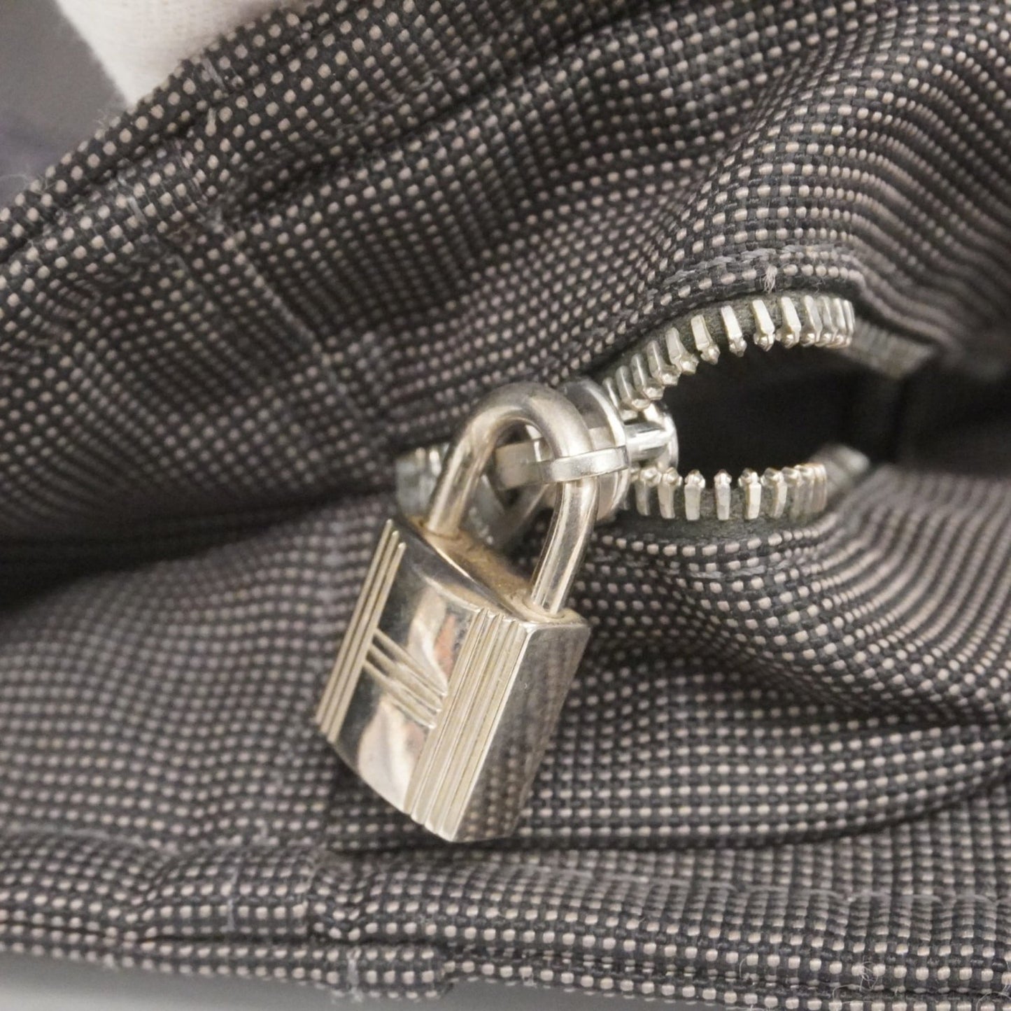 Hermes Gray Canvas Tote Bag (Pre-Owned)