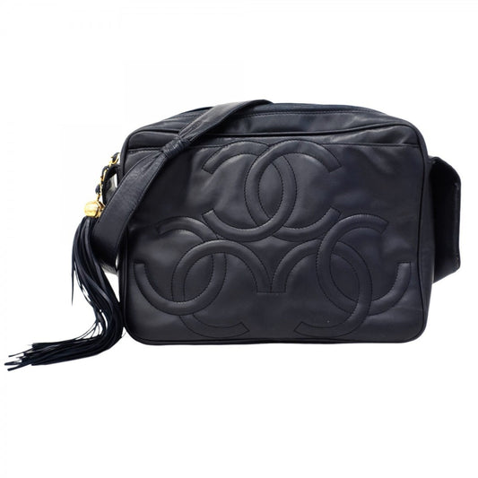 Chanel Navy Leather Shoulder Bag (Pre-Owned)