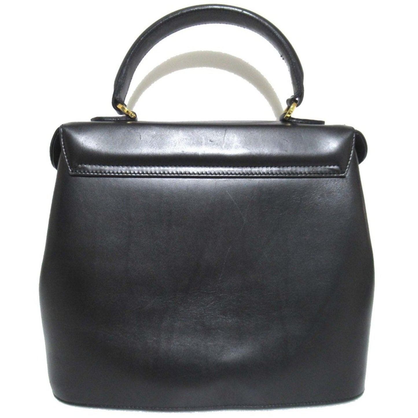 Salvatore Ferragamo Black Leather Handbag Shoulder Bag (Pre-Owned)