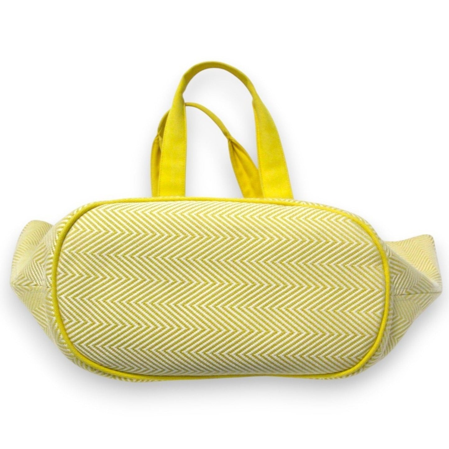 Hermes White Yellow Pouch Tote Bag (Pre-Owned)