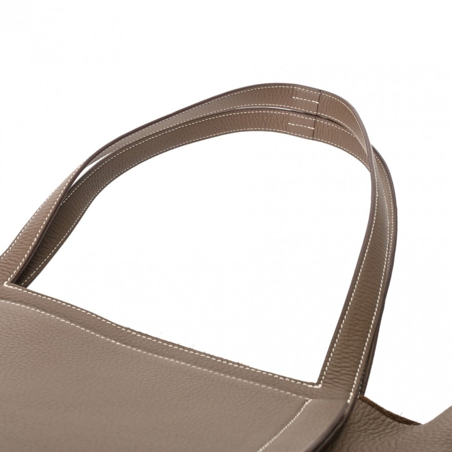 Hermes Etoupe Gray Taurillon Clemence Leather Tote Bag (Pre-Owned)