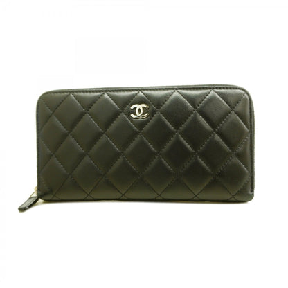 Chanel Black Leather Long Wallet (Bi-Fold) (Pre-Owned)
