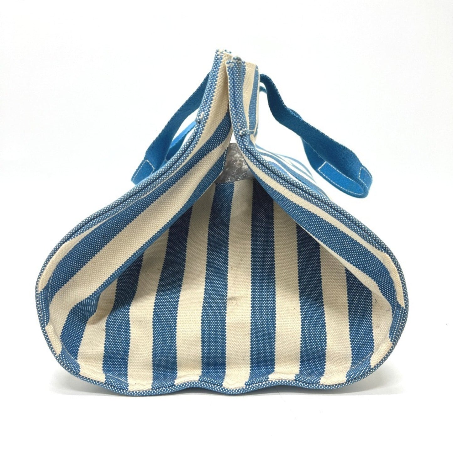 Hermes Blue White Yellow Canvas Handbag Pouch Tote Bag (Pre-Owned)