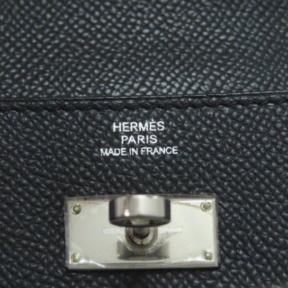 Hermes Kelly Black Epsom Leather Long Wallet (Bi-Fold) (Pre-Owned)