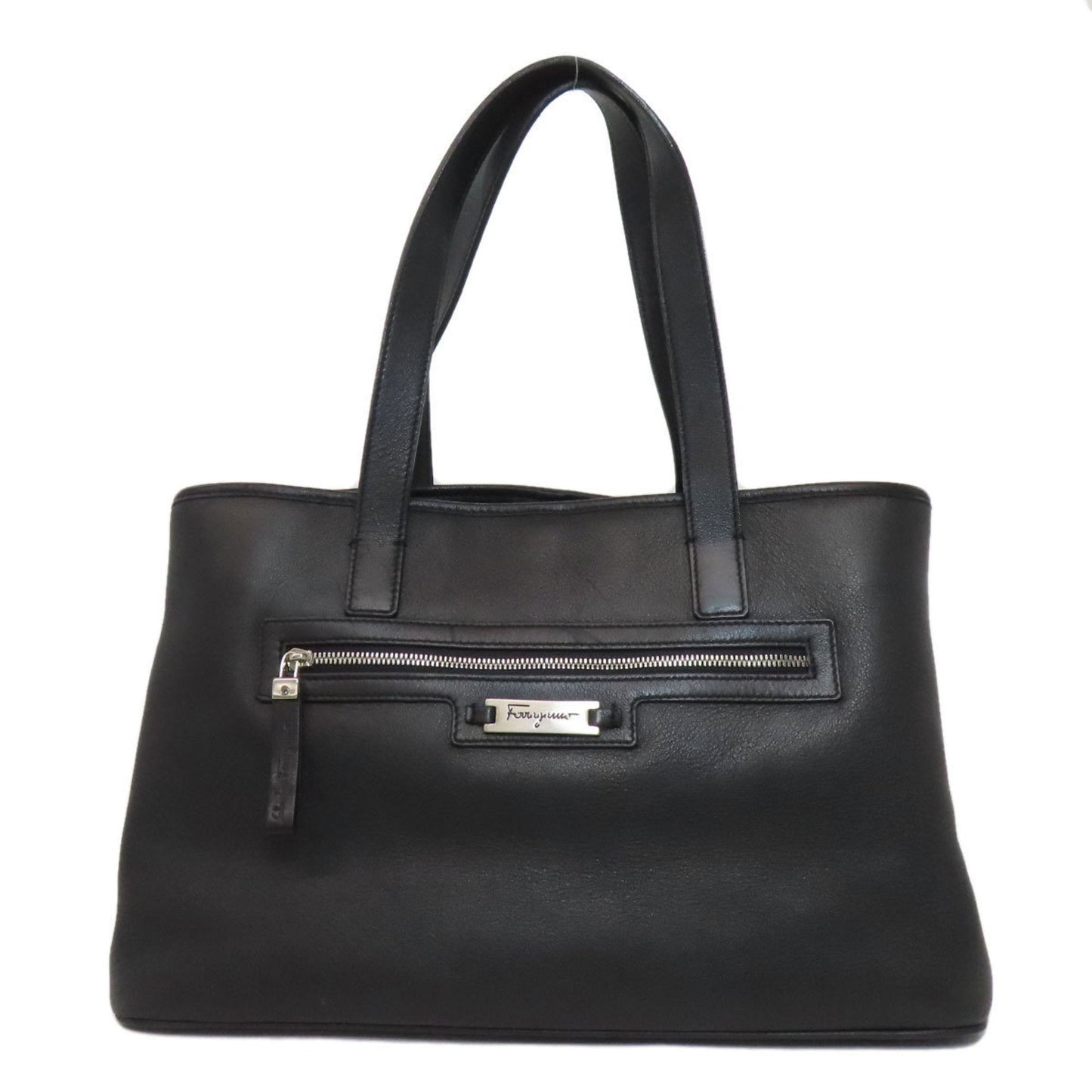 Salvatore Ferragamo Black Leather Tote Bag (Pre-Owned)