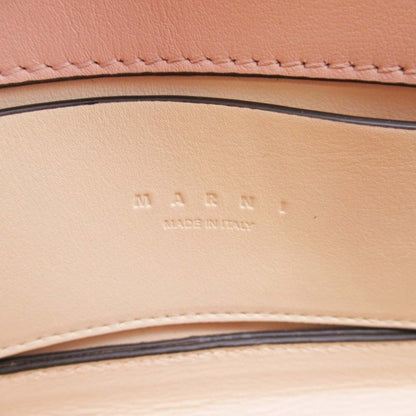 Marni Beige Gray Pink Gold Leather Pochette Shoulder Bag (Pre-Owned)