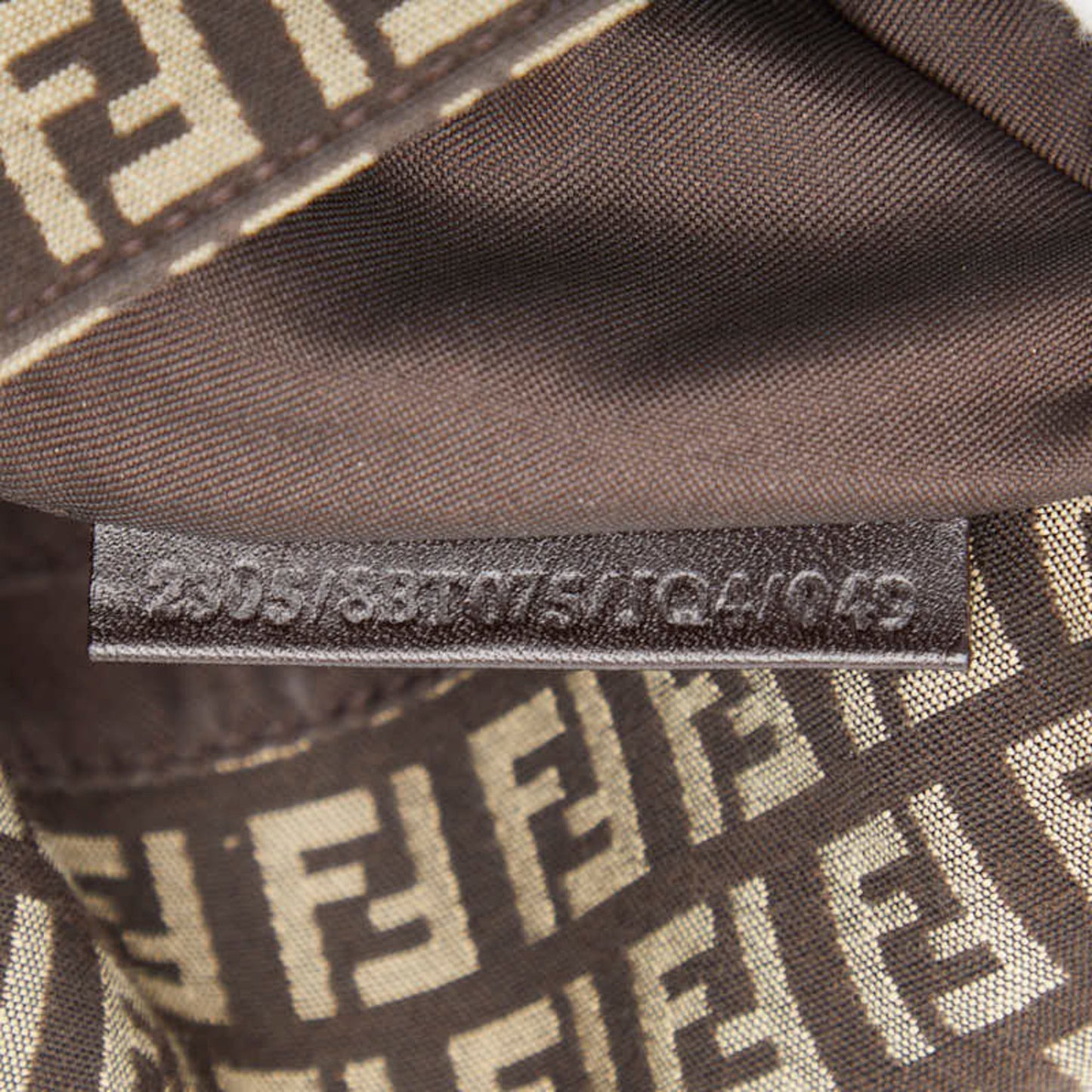 Fendi Brown Canvas Leather Shoulder Bag (Pre-Owned)