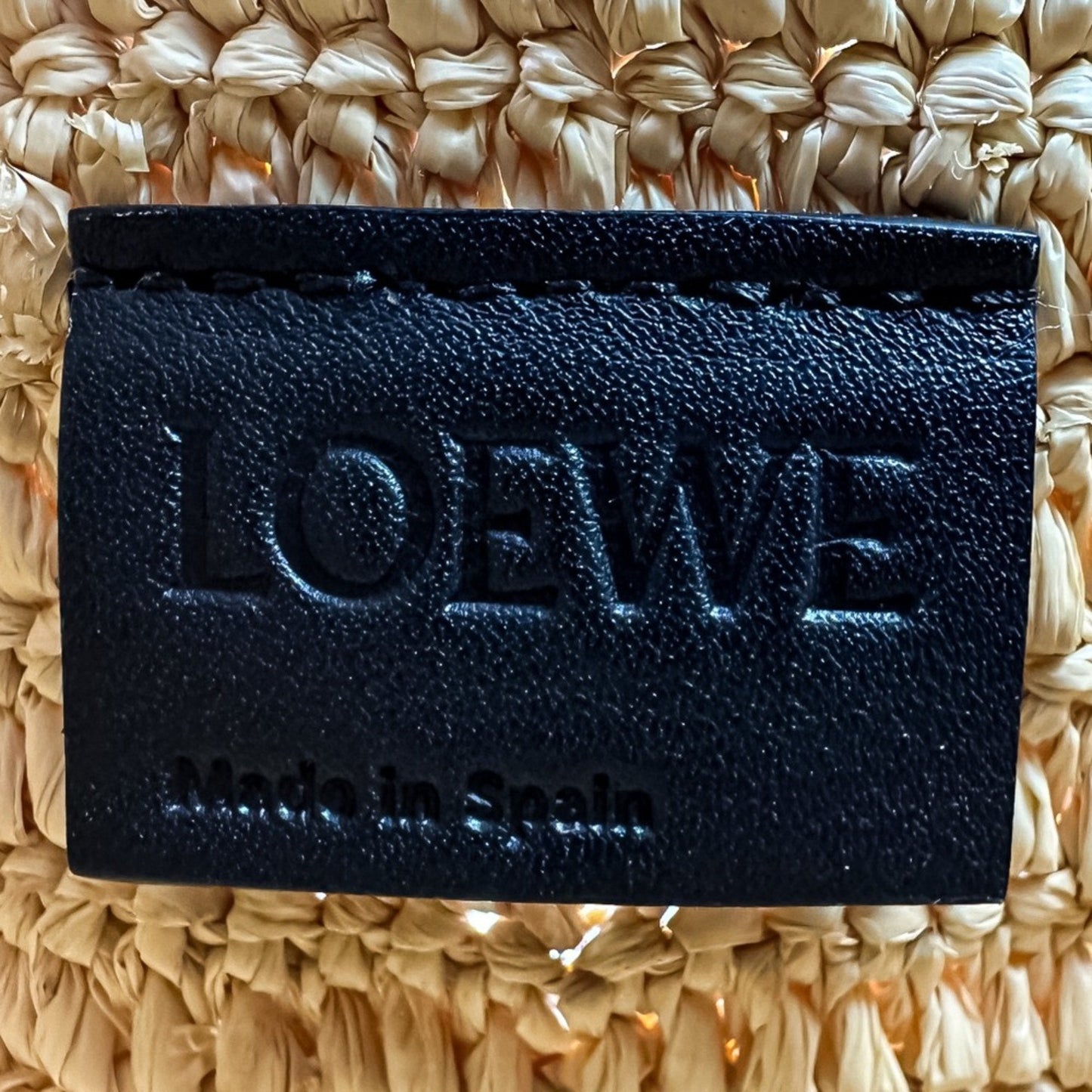 Loewe Black Raffia Shoulder Bag Tote Bag (Pre-Owned)
