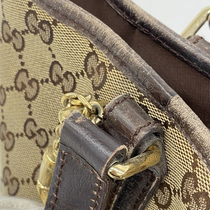 Gucci Brown Canvas Handbag (Pre-Owned)