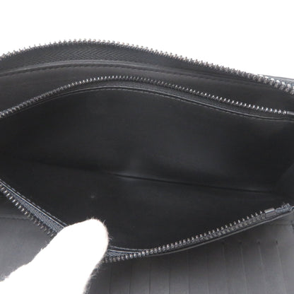Louis Vuitton Black Leather Long Wallet (Bi-Fold) (Pre-Owned)