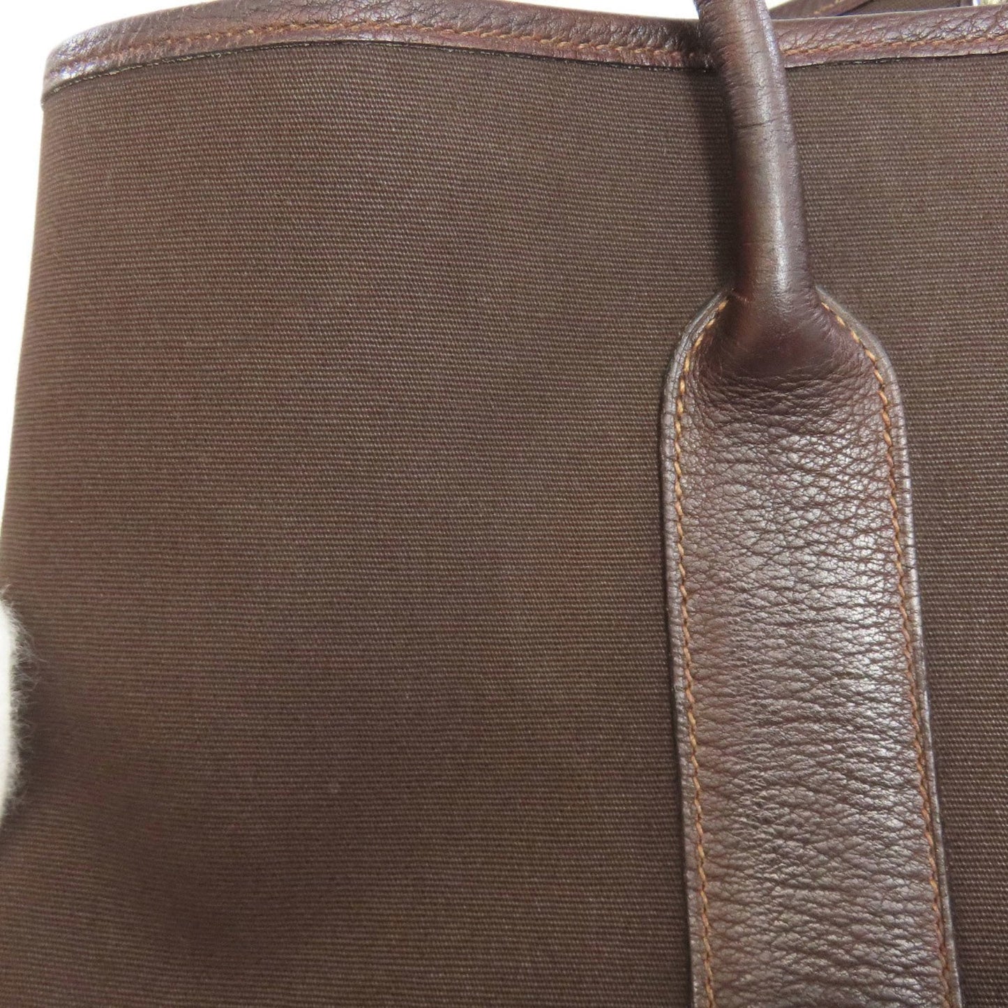 Hermes Garden Brown Toile Officier Tote Bag (Pre-Owned)