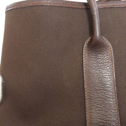 Hermes Garden Brown Toile Officier Tote Bag (Pre-Owned)