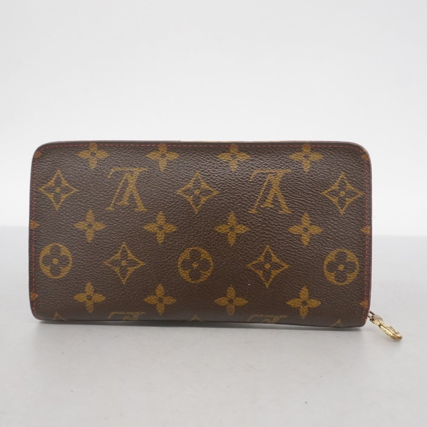 Louis Vuitton Brown Red Color Long Wallet (Bi-Fold) (Pre-Owned)