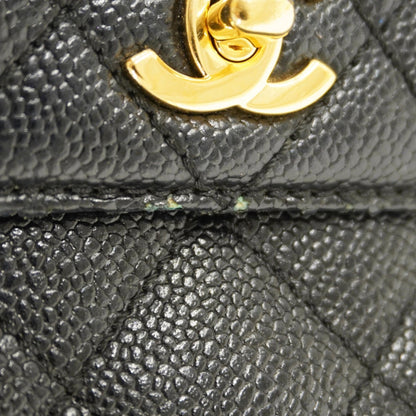 Chanel Black Grained Calfskin Handbag (Pre-Owned)