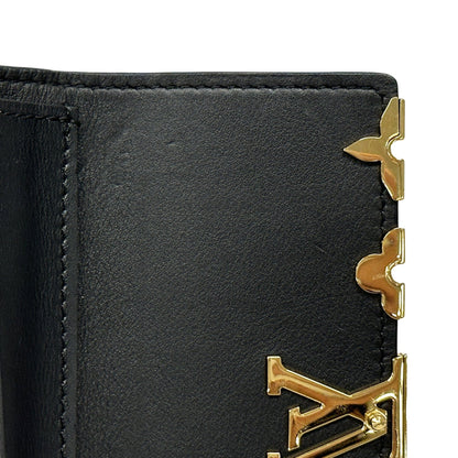 Louis Vuitton Black Noir Leather Long Wallet (Bi-Fold) (Pre-Owned)