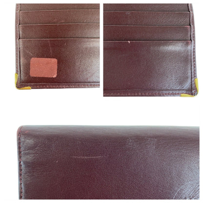 Cartier Wine Red Leather Long Wallet (Bi-Fold) (Pre-Owned)