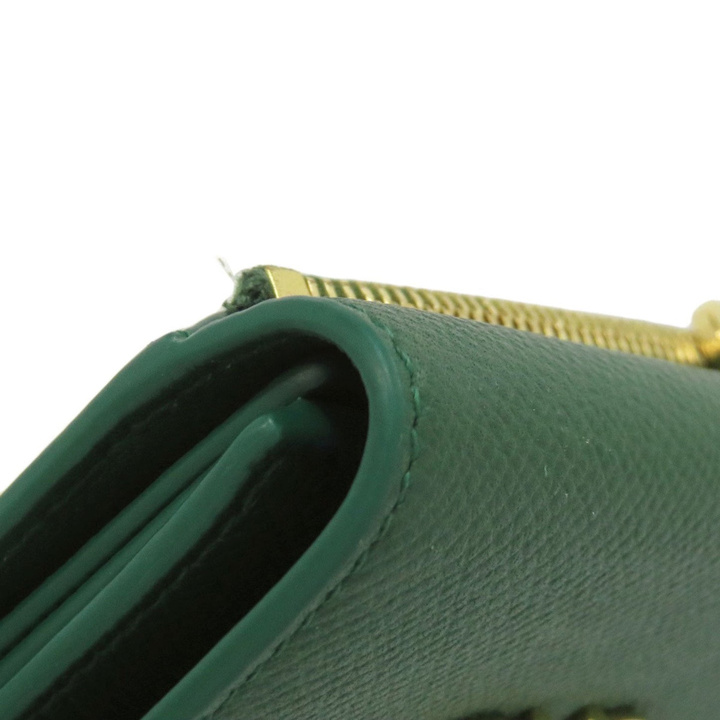 Salvatore Ferragamo Gancini Green Leather Wallet (Bi-Fold) (Pre-Owned)