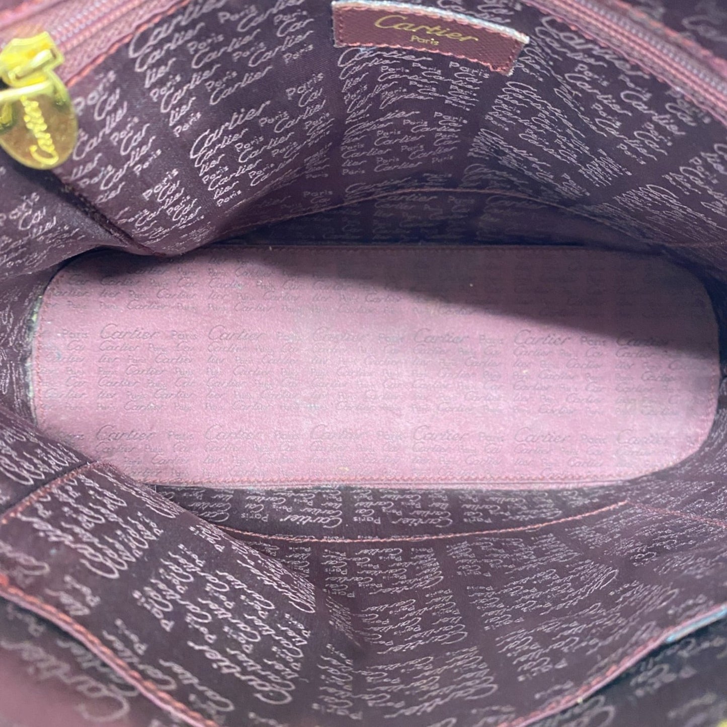 Cartier Bordeaux Leather Shoulder Bag (Pre-Owned)