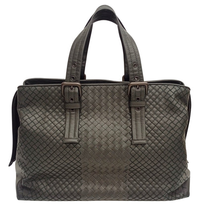Bottega Veneta Gray Leather Tote Bag (Pre-Owned)