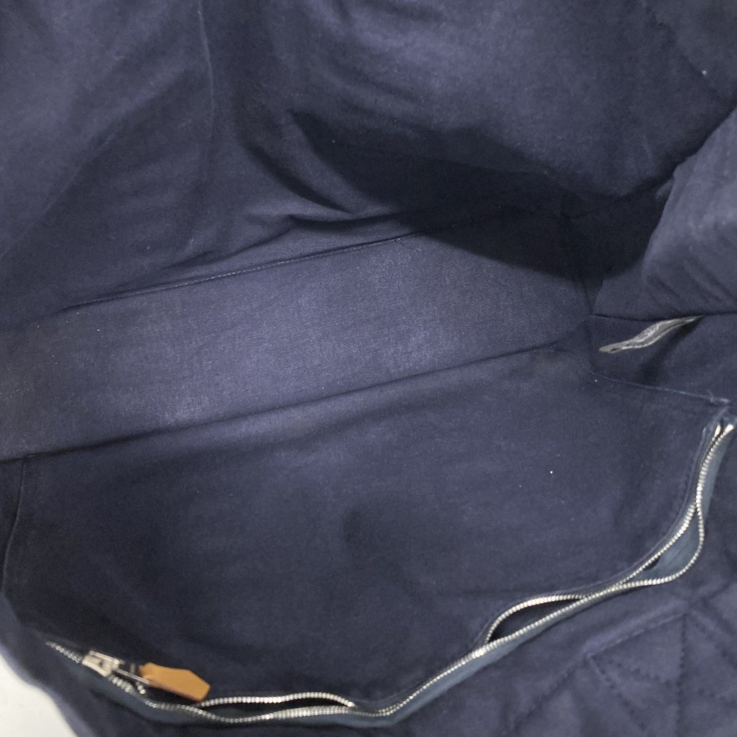 Hermes Green Navy Canvas Tote Bag (Pre-Owned)