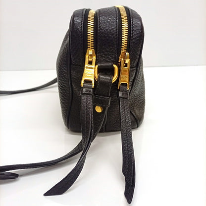 Prada Black Leather Shoulder Bag Sling Bag (Pre-Owned)