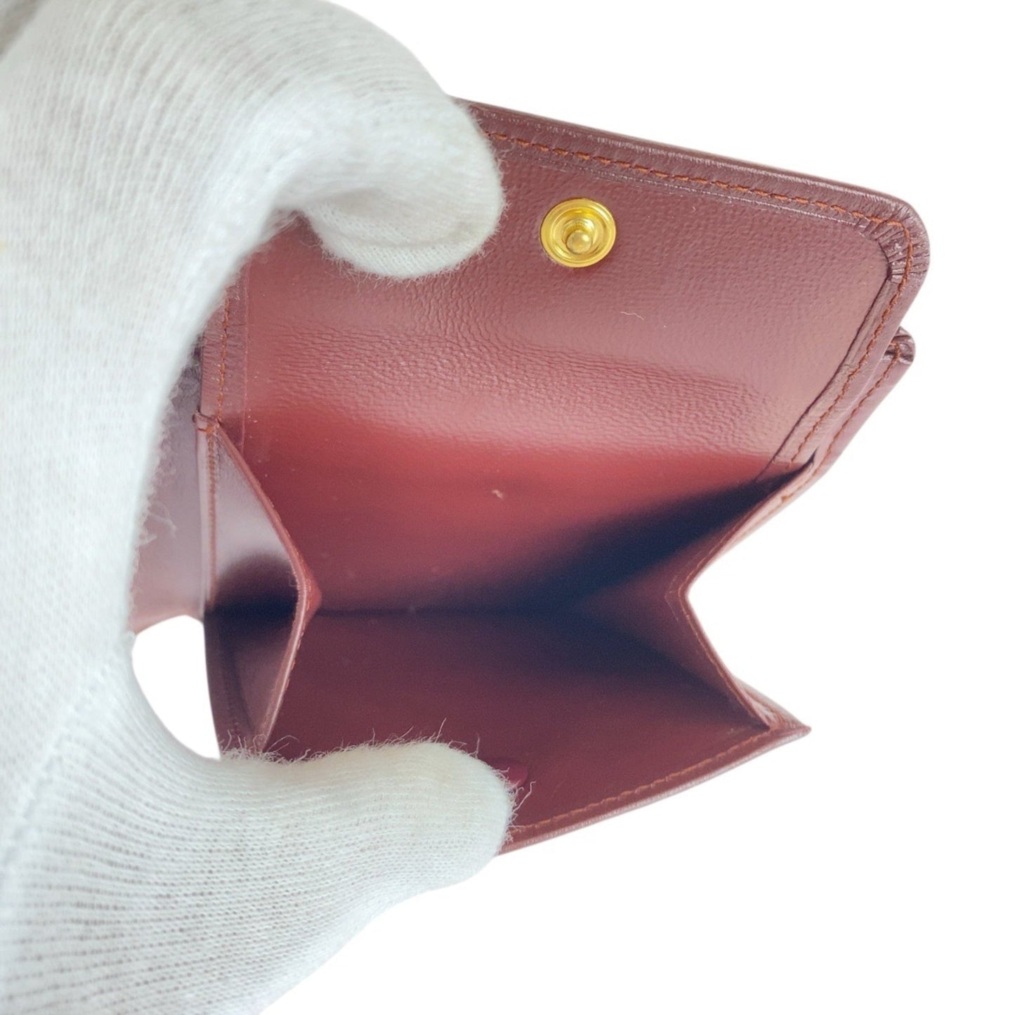 Cartier Wine Red Leather Wallet (Bi-Fold) (Pre-Owned)