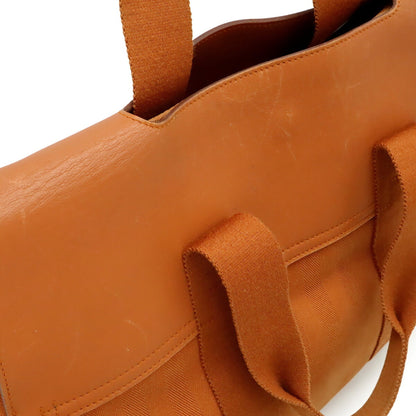 Hermes Orange Toile Chevron Leather Handbag Pouch Tote Bag (Pre-Owned)