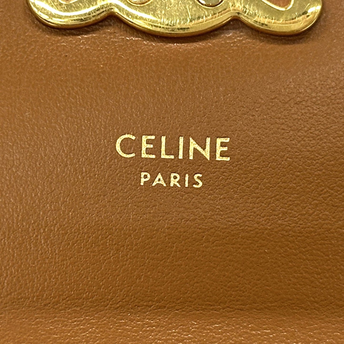 Celine Brown White Leather Wallet (Tri-Fold) (Pre-Owned)