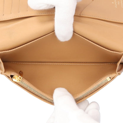 Louis Vuitton Black Noir Leather Long Wallet (Tri-Fold) (Pre-Owned)