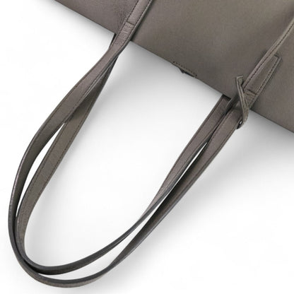 Yves Saint Laurent Gray Leather Pouch Tote Bag (Pre-Owned)