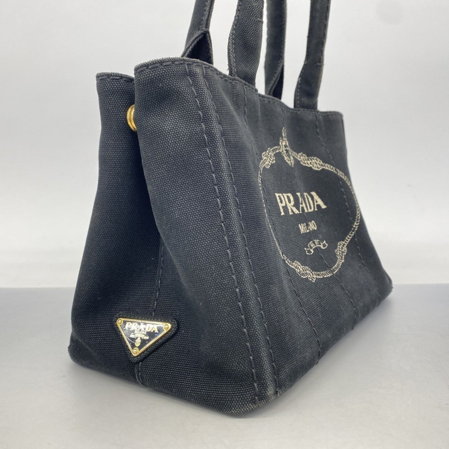 Prada Black Canvas Tote Bag (Pre-Owned)