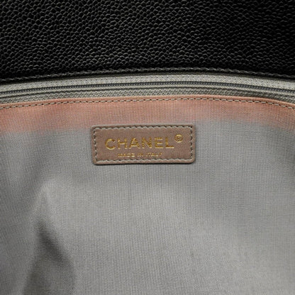 Chanel Black Grained Calfskin Tote Bag (Pre-Owned)